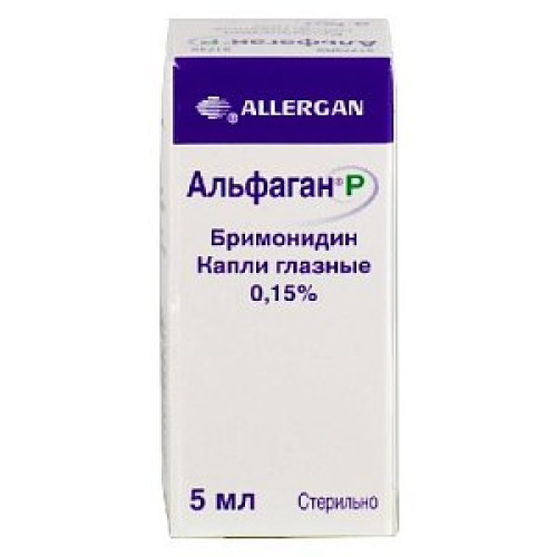 Альфаган Р глазные капли 0,15% флакон-капельница 5 мл Альфаган Р глазные капли 0,15% флакон-капельница 5 мл