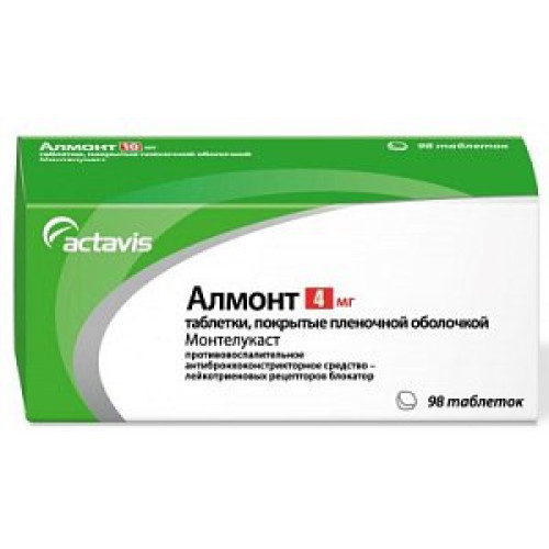 Алмонт таблетки жевательные 4 мг 98 шт.