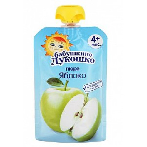 Бабушкино лукошко Пюре Яблоко 90 г пауч 4м+ Бабушкино лукошко Пюре Яблоко 90 г пауч 4м+
