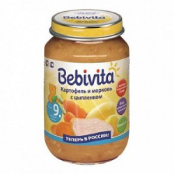 Bebivita Пюре Картофель и морковь с цыпленком 190 г с 9 мес. Bebivita Пюре Картофель и морковь с цыпленком 190 г с 9 мес.