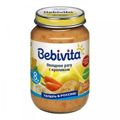 Bebivita Пюре Овощное рагу с кроликом 190 г с 8 мес. Bebivita Пюре Овощное рагу с кроликом 190 г с 8 мес.