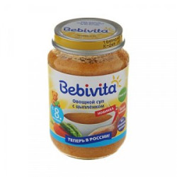 Bebivita Пюре Овощной суп с цыпленком 190 г с 8 мес. Bebivita Пюре Овощной суп с цыпленком 190 г с 8 мес.