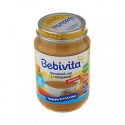 Bebivita Пюре Овощной суп с говядиной 190 г с 8 мес. Bebivita Пюре Овощной суп с говядиной 190 г с 8 мес.