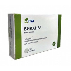 Бикана таблетки покрытые пленочной оболочкой 150 мг 28 шт. Бикана таблетки покрытые пленочной оболочкой 150 мг 28 шт.