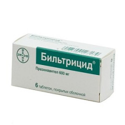 Бильтрицид таблетки покрытые пленочной оболочкой 600 мг 6 шт. Бильтрицид таблетки покрытые пленочной оболочкой 600 мг 6 шт.