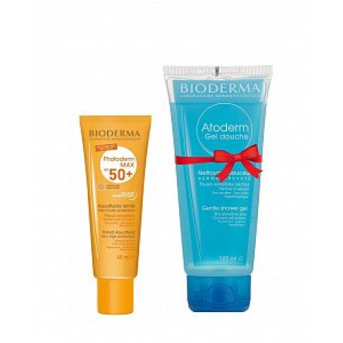Bioderma Набор Photoderm Max Аквафлюид SPF50+ 40мл+Atoderm Гель для душа 100мл