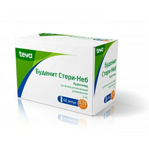 Буденит Стери-Неб суспензия для ингаляций дозированная 0,25 мг/мл ампулы 2 мл 60 шт. Буденит Стери-Неб суспензия для ингаляций дозированная 0,25 мг/мл ампулы 2 мл 60 шт.