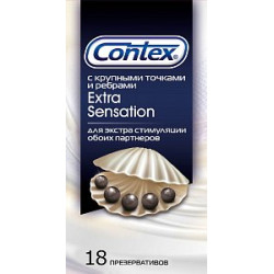 Contex Презервативы Extra Sensation (с крупными точками и ребрами) 18 шт. Contex Презервативы Extra Sensation (с крупными точками и ребрами) 18 шт.