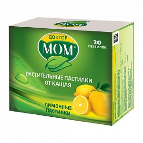 Доктор Мом растительные пастилки от кашля 20 шт. лимонные Доктор Мом растительные пастилки от кашля 20 шт. лимонные