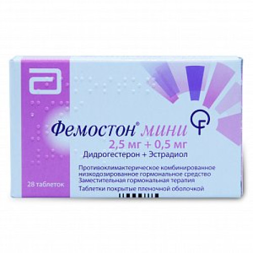 Фемостон мини таблетки покрытые пленочной оболочкой 2,5 мг + 0,5 мг 28 шт. Фемостон мини таблетки покрытые пленочной оболочкой 2,5 мг + 0,5 мг 28 шт.
