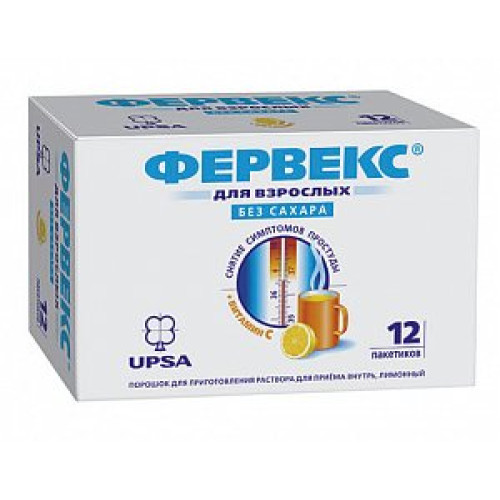 Фервекс порошок для приготовления раствора для приема внутрь пакетики 12 шт. лимон без сахара Фервекс порошок для приготовления раствора для приема внутрь пакетики 12 шт. лимон без сахара