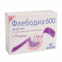 Флебодиа таблетки покрытые пленочной оболочкой 600 мг 60 шт. Флебодиа таблетки покрытые пленочной оболочкой 600 мг 60 шт.
