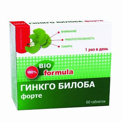 Гинкго Билоба Форте таблетки 460 мг 60 шт. (БАД) Гинкго Билоба Форте таблетки 460 мг 60 шт. (БАД)
