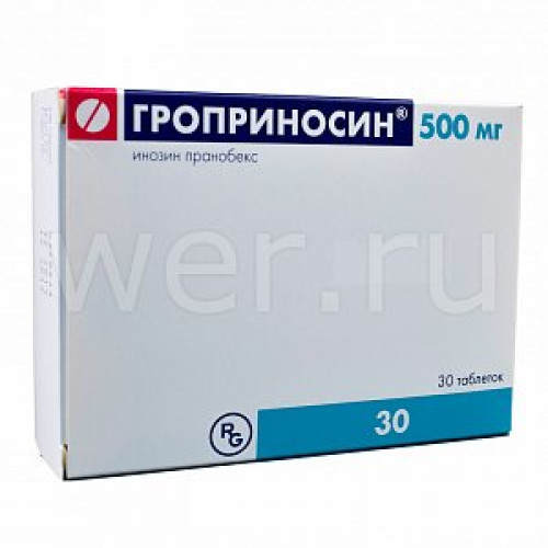Гроприносин таблетки 500 мг 30 шт. Гроприносин таблетки 500 мг 30 шт.