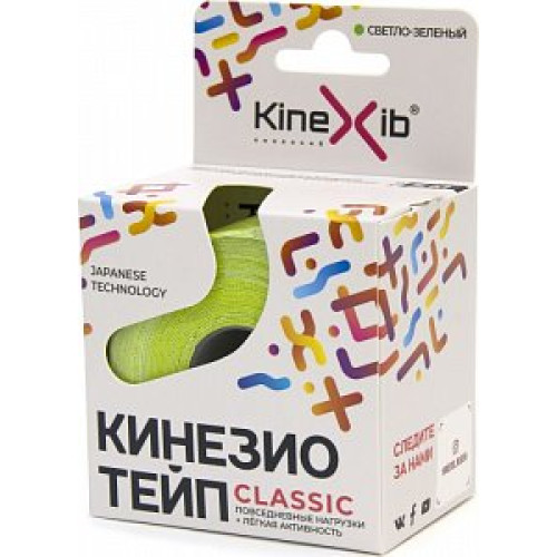 Кинезио-тейп Светло-Зеленый 5 м х 5 см KineXib Classic легкая активность Кинезио-тейп Светло-Зеленый 5 м х 5 см KineXib Classic легкая активность