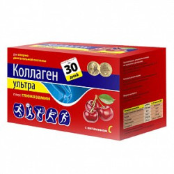 Коллаген Ультра плюс глюкозамин порошок пакетики 8 г 30 шт. Вишня (БАД) Коллаген Ультра плюс глюкозамин порошок пакетики 8 г 30 шт. Вишня (БАД)