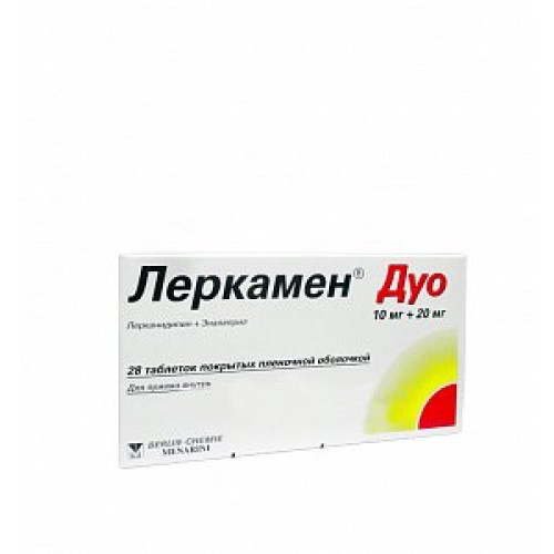 Леркамен Дуо таблетки покрытые пленочной оболочкой 10 мг+20 мг 28 шт. Леркамен Дуо таблетки покрытые пленочной оболочкой 10 мг+20 мг 28 шт.
