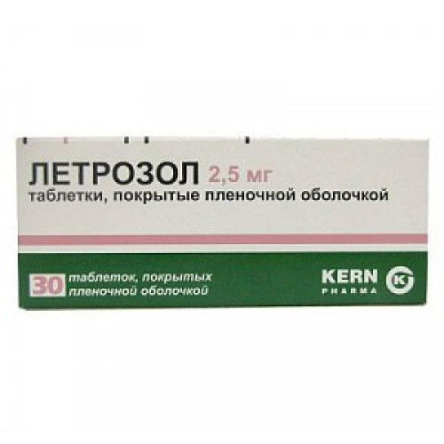 Летрозол таблетки покрытые пленочной оболочкой 2,5 мг 30 шт. Керн Фарма С.Л. Летрозол таблетки покрытые пленочной оболочкой 2,5 мг 30 шт. Керн Фарма С.Л.
