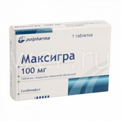 Максигра таблетки покрытые пленочной оболочкой 100 мг 1 шт. Польфарма Максигра таблетки покрытые пленочной оболочкой 100 мг 1 шт. Польфарма