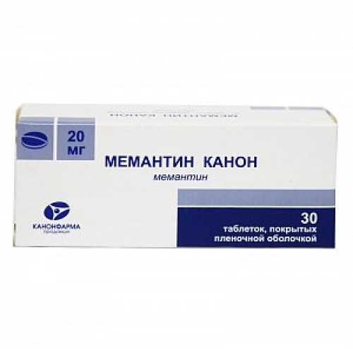 Мемантин Канон таблетки покрытые пленочной оболочкой 20 мг 30 шт. Мемантин Канон таблетки покрытые пленочной оболочкой 20 мг 30 шт.