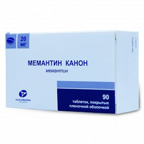 Мемантин Канон таблетки покрытые пленочной оболочкой 20 мг 90 шт. Мемантин Канон таблетки покрытые пленочной оболочкой 20 мг 90 шт.