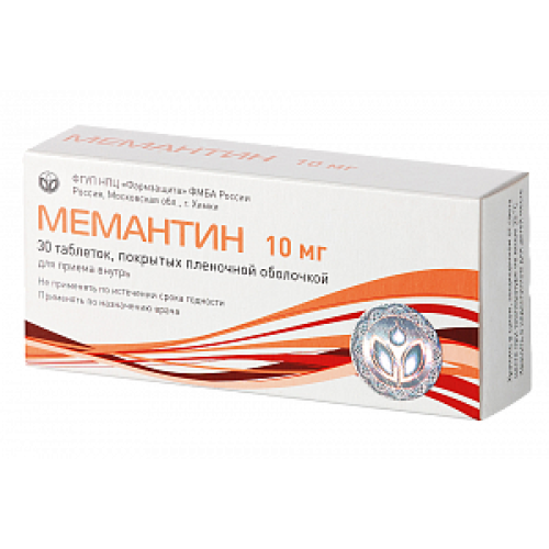 Мемантин таблетки покрытые пленочной оболочкой 10 мг 30 шт. Фармзащита НПЦ Мемантин таблетки покрытые пленочной оболочкой 10 мг 30 шт. Фармзащита НПЦ