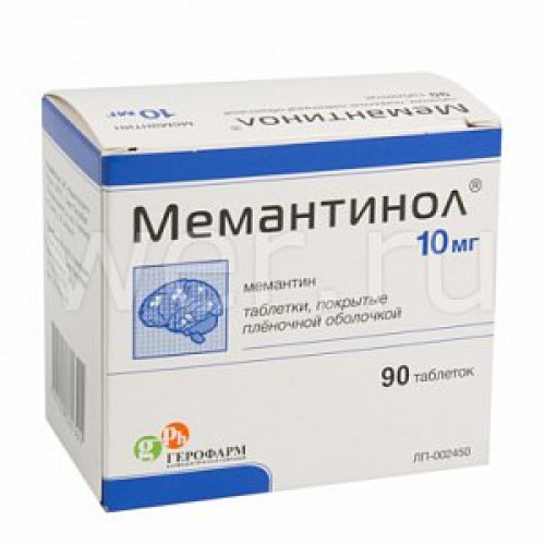 Мемантинол таблетки покрытые пленочной оболочкой 10 мг 90 шт. Мемантинол таблетки покрытые пленочной оболочкой 10 мг 90 шт.