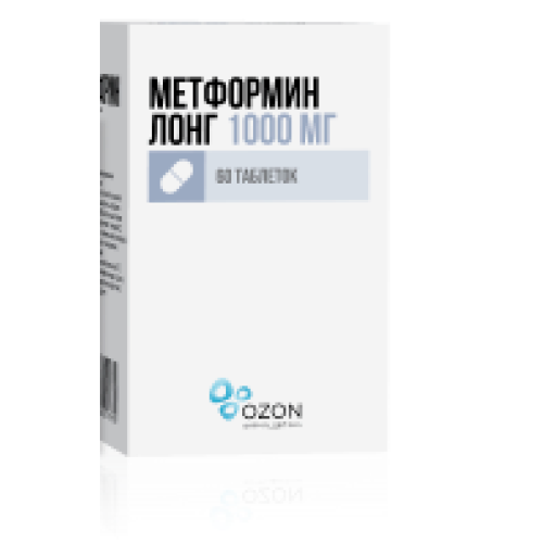 Метформин лонг таблетки с пролонгированным высвобождением 1000 мг 60 шт. Метформин лонг таблетки с пролонгированным высвобождением 1000 мг 60 шт.