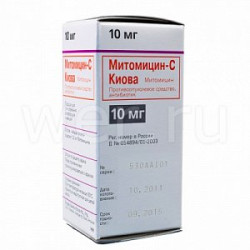 Митомицин-С Киова порошок для приготовления раствора для инъекций 10 мг флакон 1 шт. Митомицин-С Киова порошок для приготовления раствора для инъекций 10 мг флакон 1 шт.