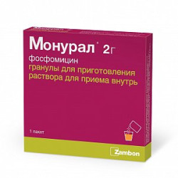 Монурал гранулы для приготовления раствора для приема внутрь пакет 2 г 1 шт. Монурал гранулы для приготовления раствора для приема внутрь пакет 2 г 1 шт.