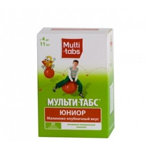 Мульти-табс Юниор таблетки жевательные 60 шт. малина-клубника Мульти-табс Юниор таблетки жевательные 60 шт. малина-клубника