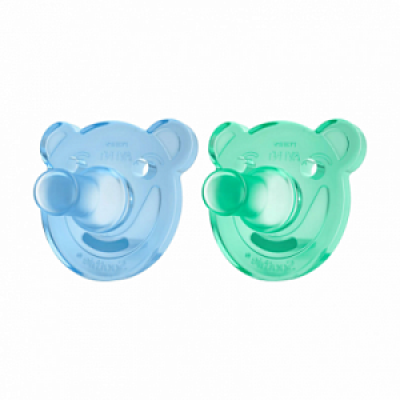 Avent SCF194/01 Соска-пустышка Soothie силиконовая зел./гол. 2 шт. 0-3 мес.