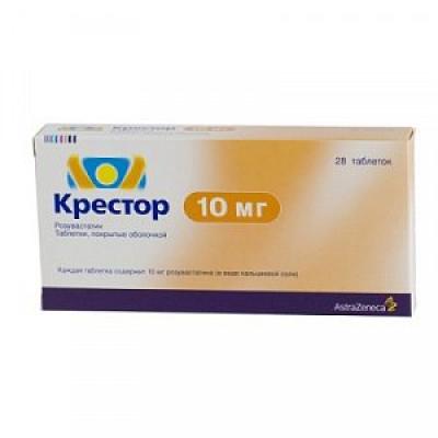 Крестор таблетки покрытые пленочной оболочкой 10 мг 28 шт.