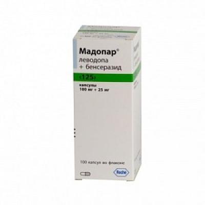 Мадопар капсулы 125 мг (100 мг+25 мг) 100 шт.